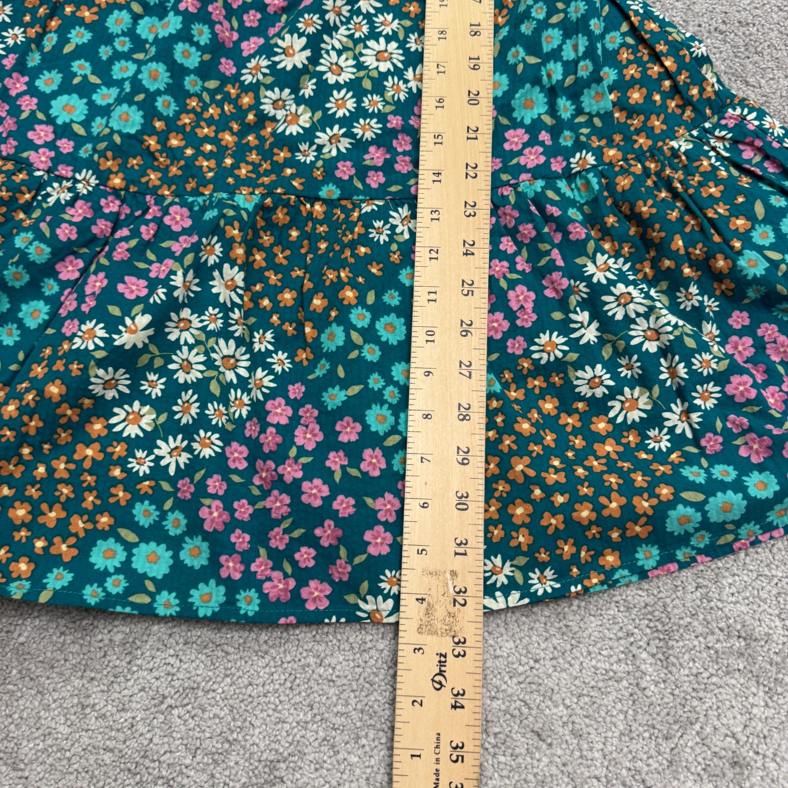Princess Highway Teal Wendy Floral Mini Dress Womens 8 Blue Puff Sleeve Boho NWT