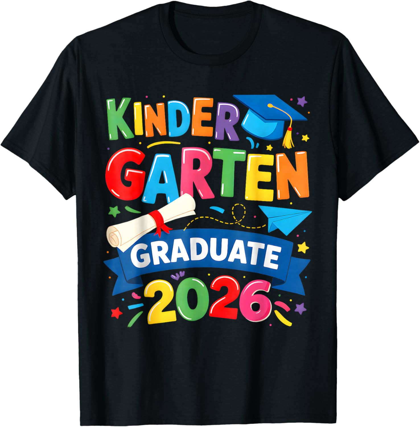 Kindergarten Graduate 2025 Funny Graduation Boys Girls T Shirt