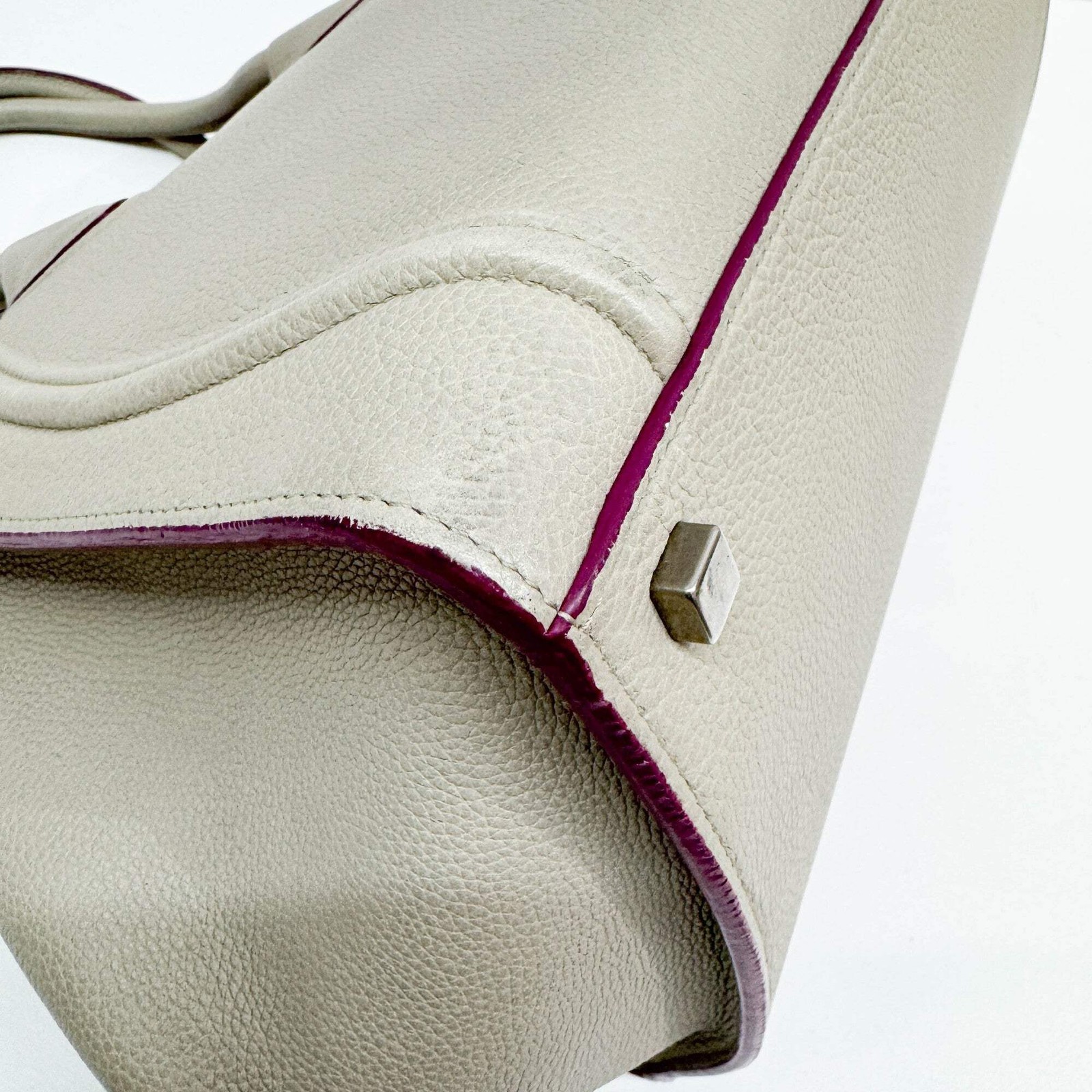 CELINE Luggage Phantom Beige Leather Tote Handle Bag