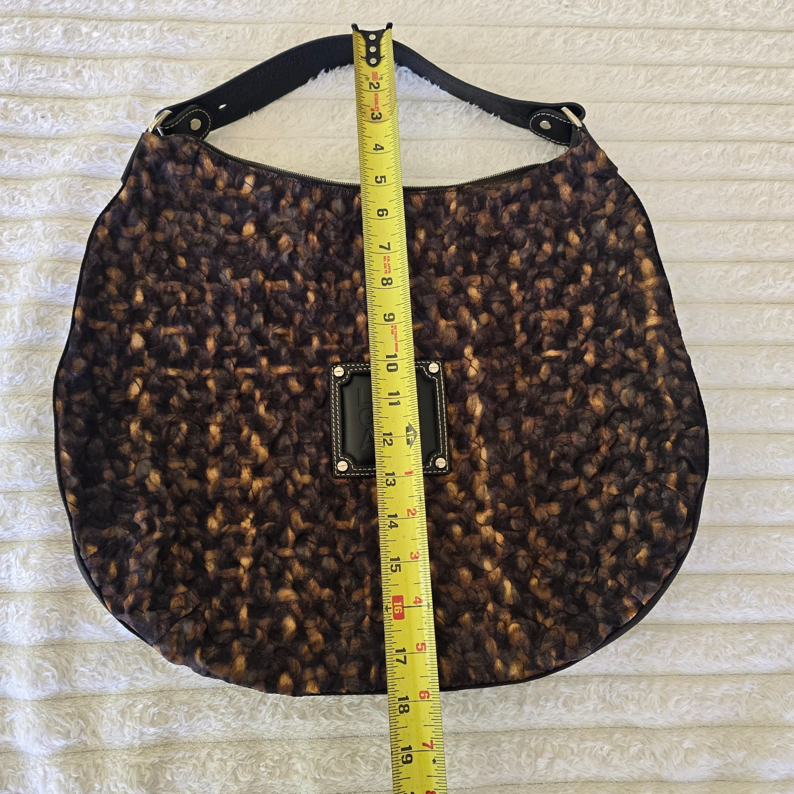 Longchamp Shoulder Bag- Woven Textile & Leather – Missing Zipper – READ