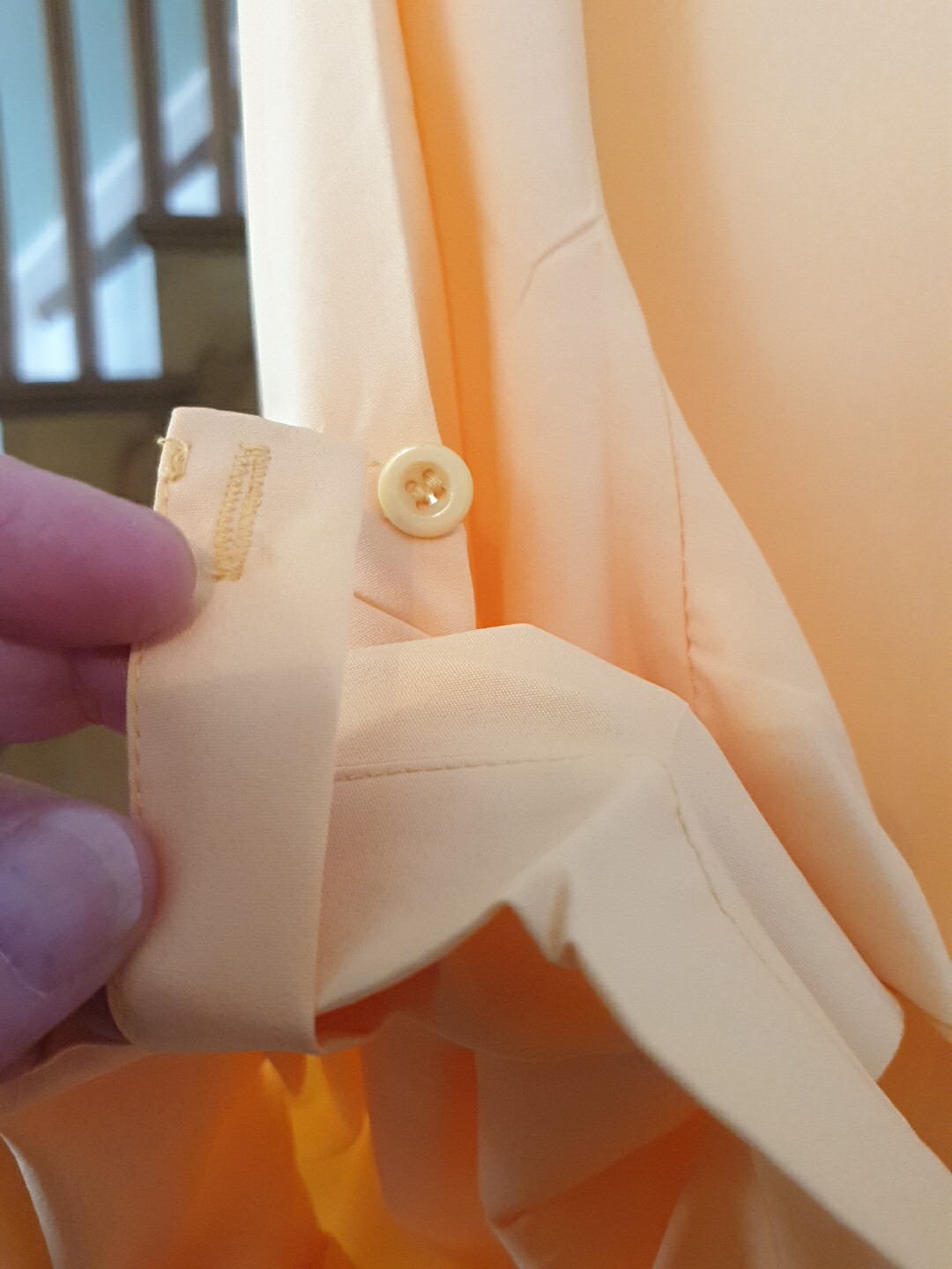 Button Down Shirt – Lapel Collar, Flowy Long Sleeves – Yellow – Size 18/XXL-BNNT