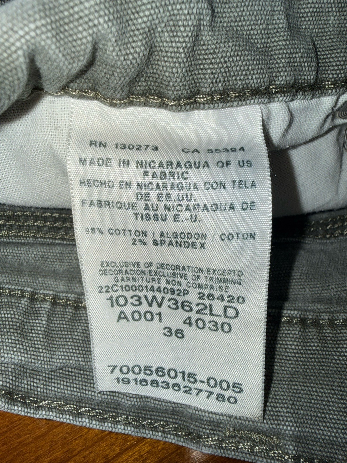 Wrangler Riggs Workwear Men’s Gray Canvas Cotton Cargo Shorts 10″ Inseam