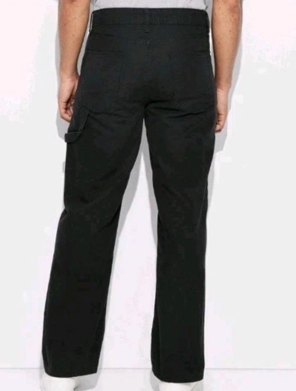 Original Use Mens Straight Leg Relaxed Carpenter Pants Black – Size 34×30