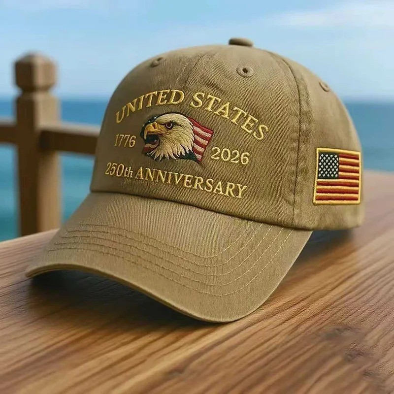 US 250th Anniversary Patriotic Eagle Baseball Cap Adjustable Sun Hat