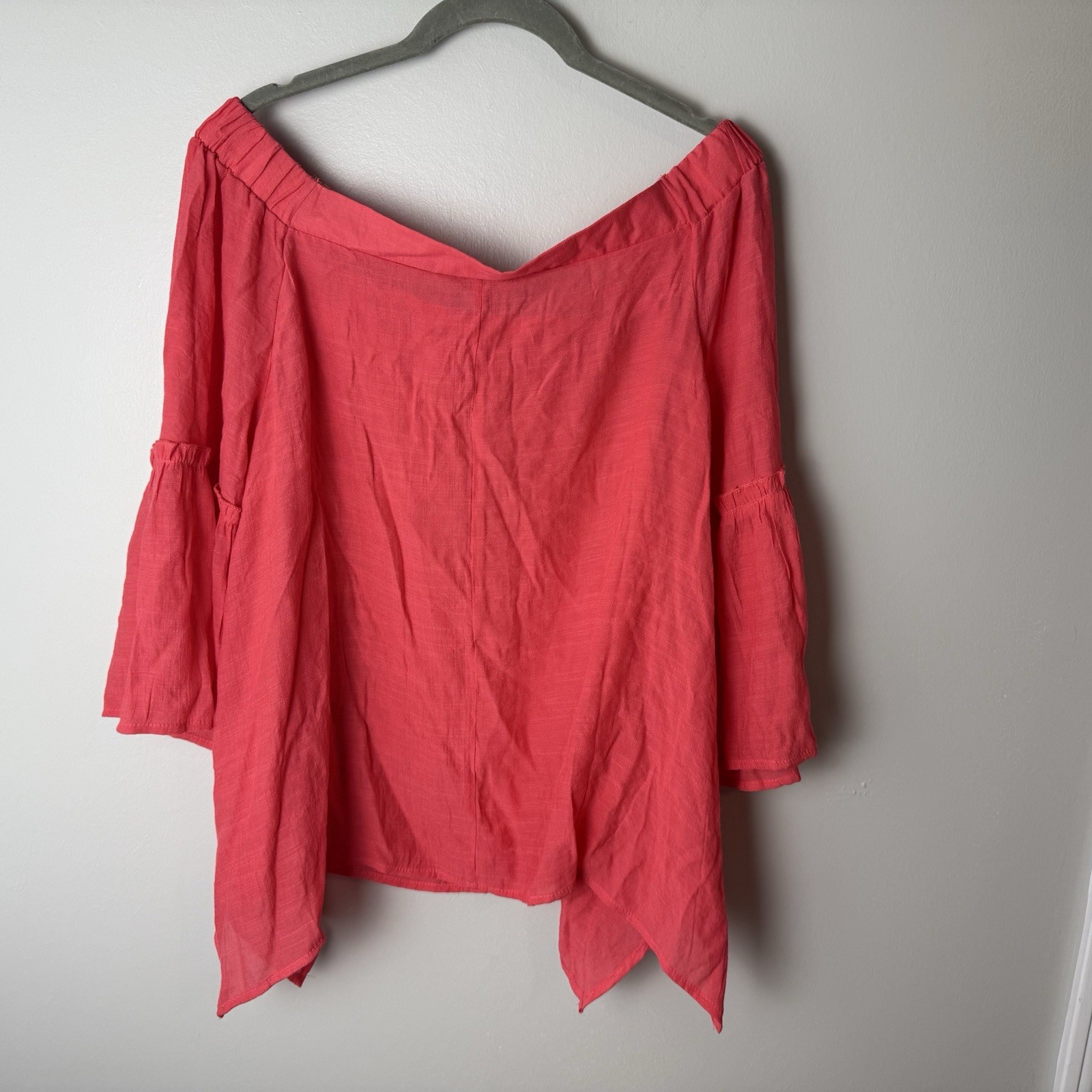 NEW Unique Spectrum Blouse Size XL Top 3/4 Sleeves Lightweight Reddish Pink