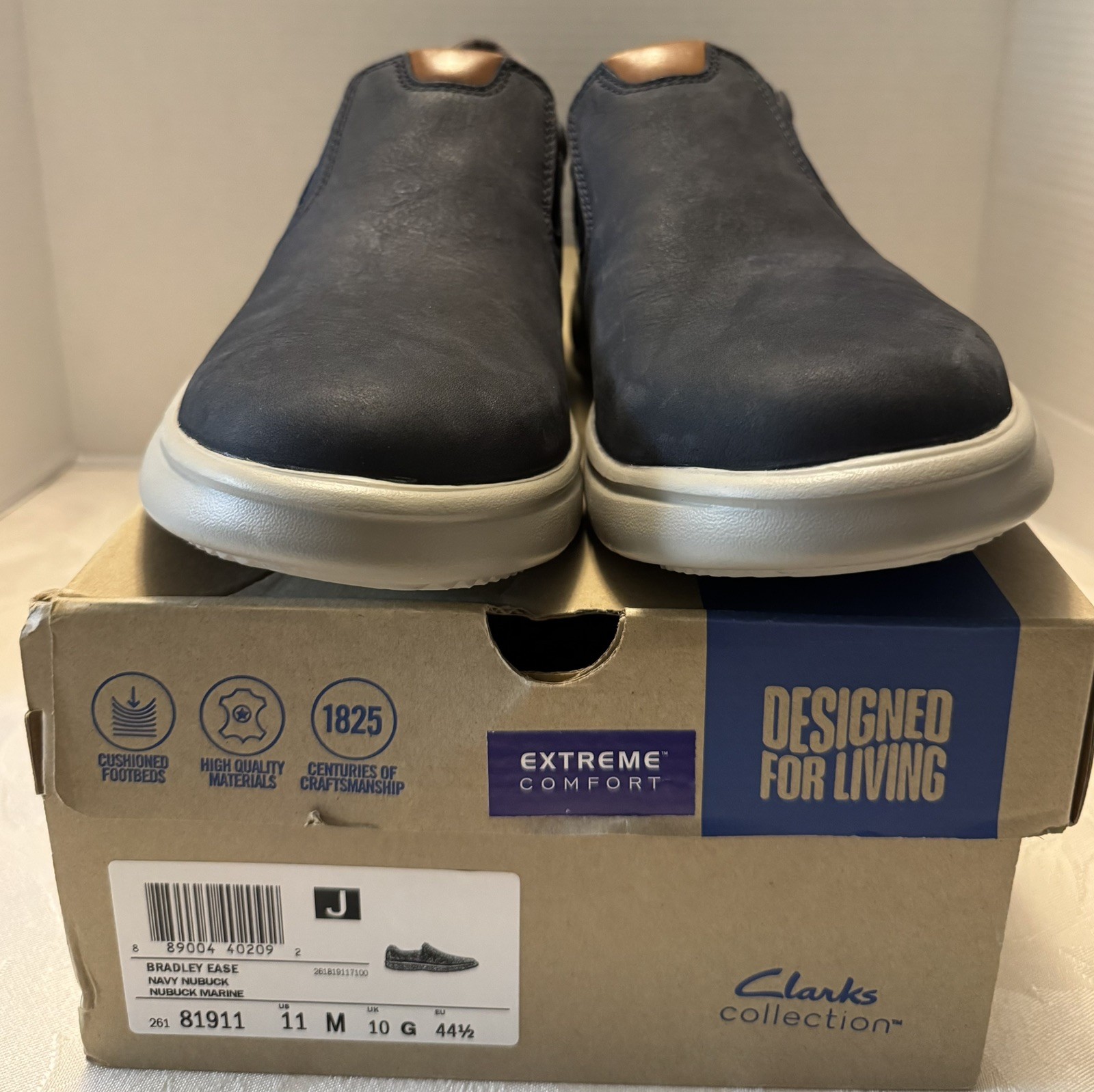 Clarks Originals Mens Bradley Ease Navy Nubuck Shoes Extreme Comfort New
