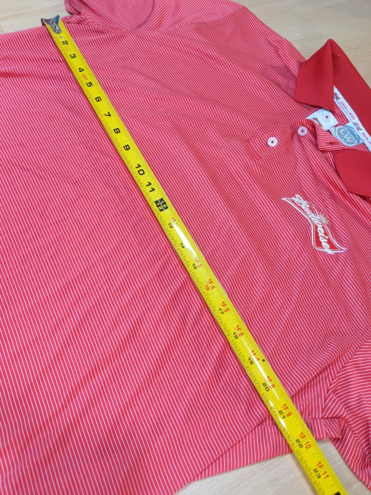 Budweiser Level Wear Polo Shirt Men’s Size XL Red Stripe Embroidered Golf Active