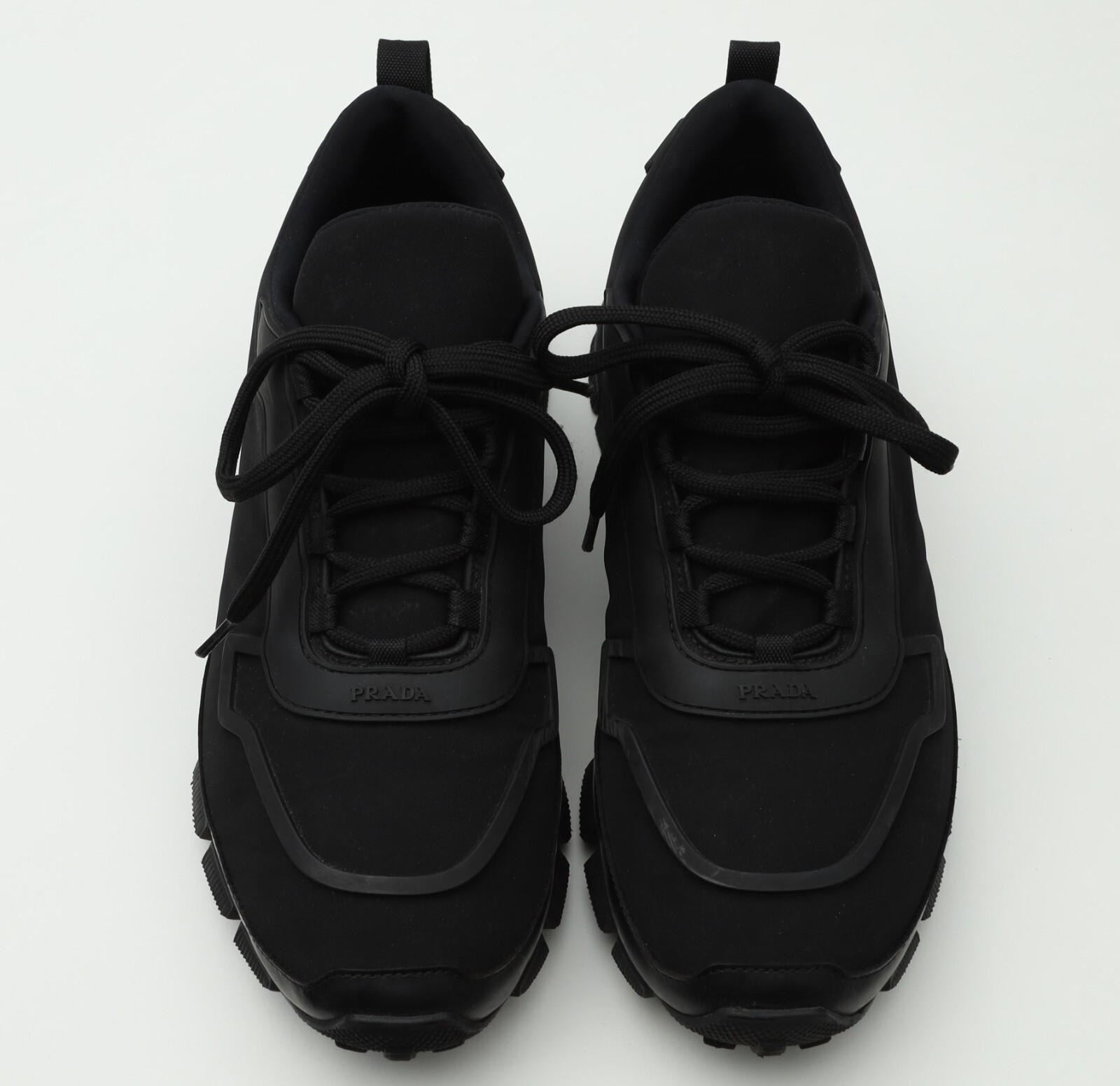 Prada Mens Sneakers Fabric Nylon/Rubber Sole Sneakers Sz UK 7/US 8 in All Black