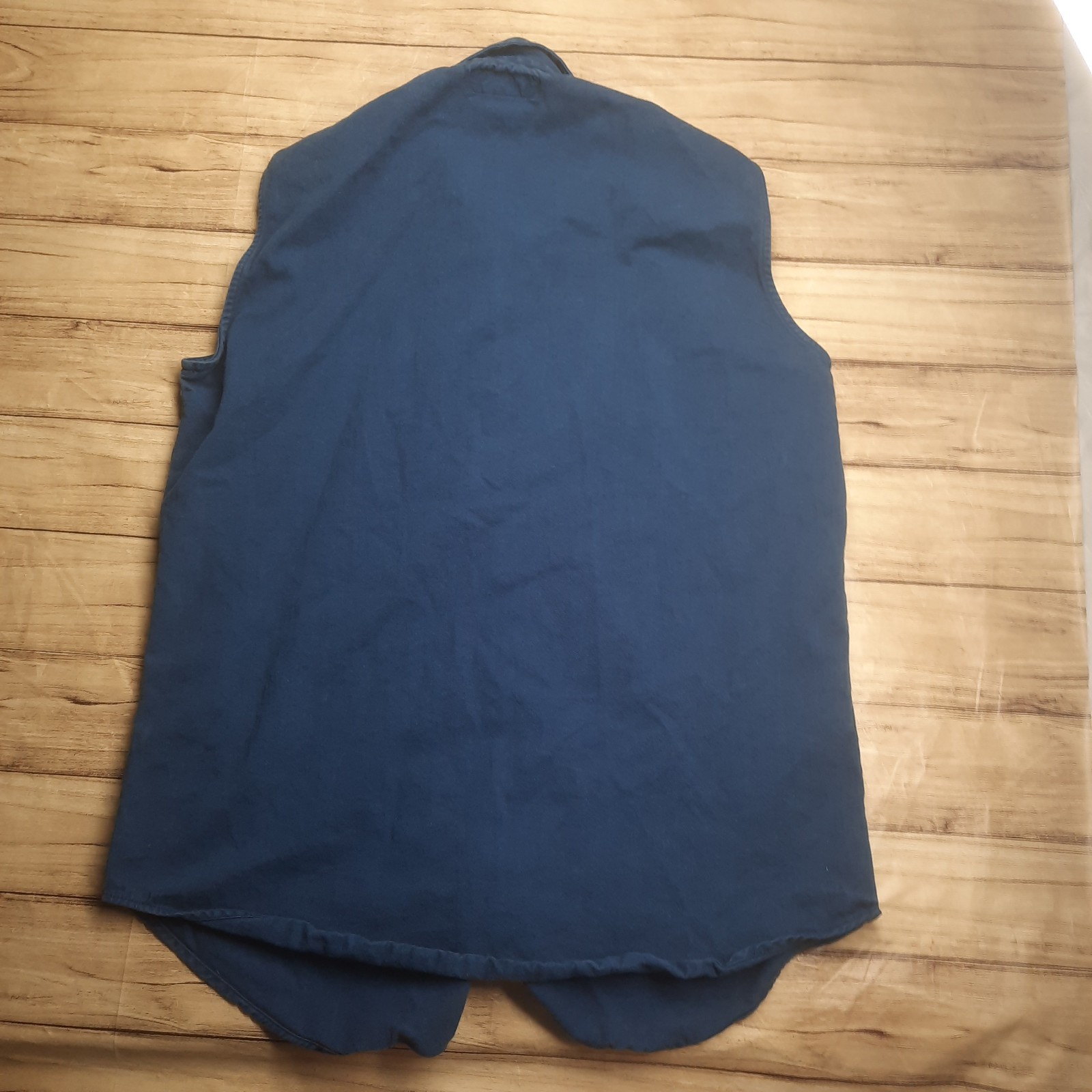 City Jeans Men’s Blue Biker Style Shirt Sleeveless USA Vtg Style Medium READ