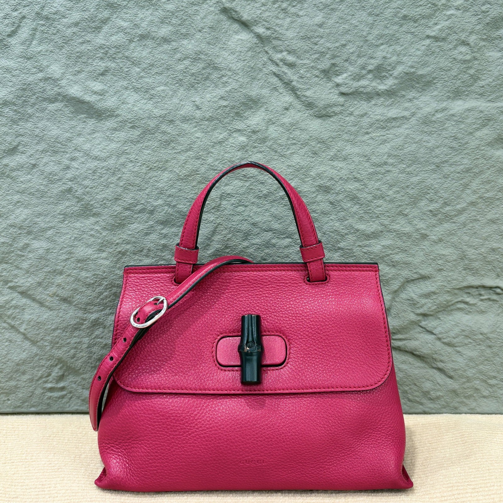 Gucci Bamboo Small Bamboo Daily Top Handle Bag Red Calfskin (ws1210o3)