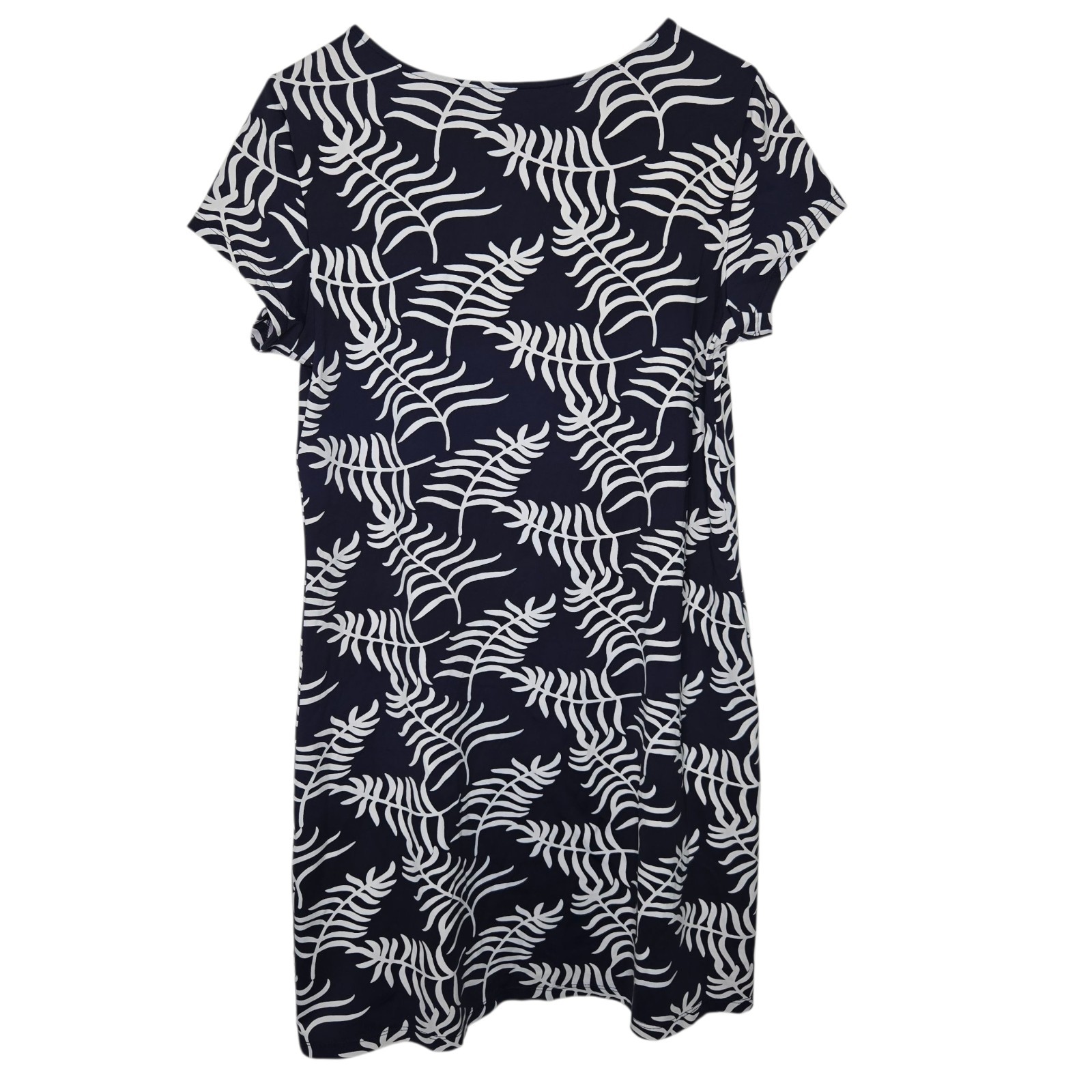 Melly M Womens Navy Blue Tropical Leaf Print Resort Stretch Jersey Jude Dress XL