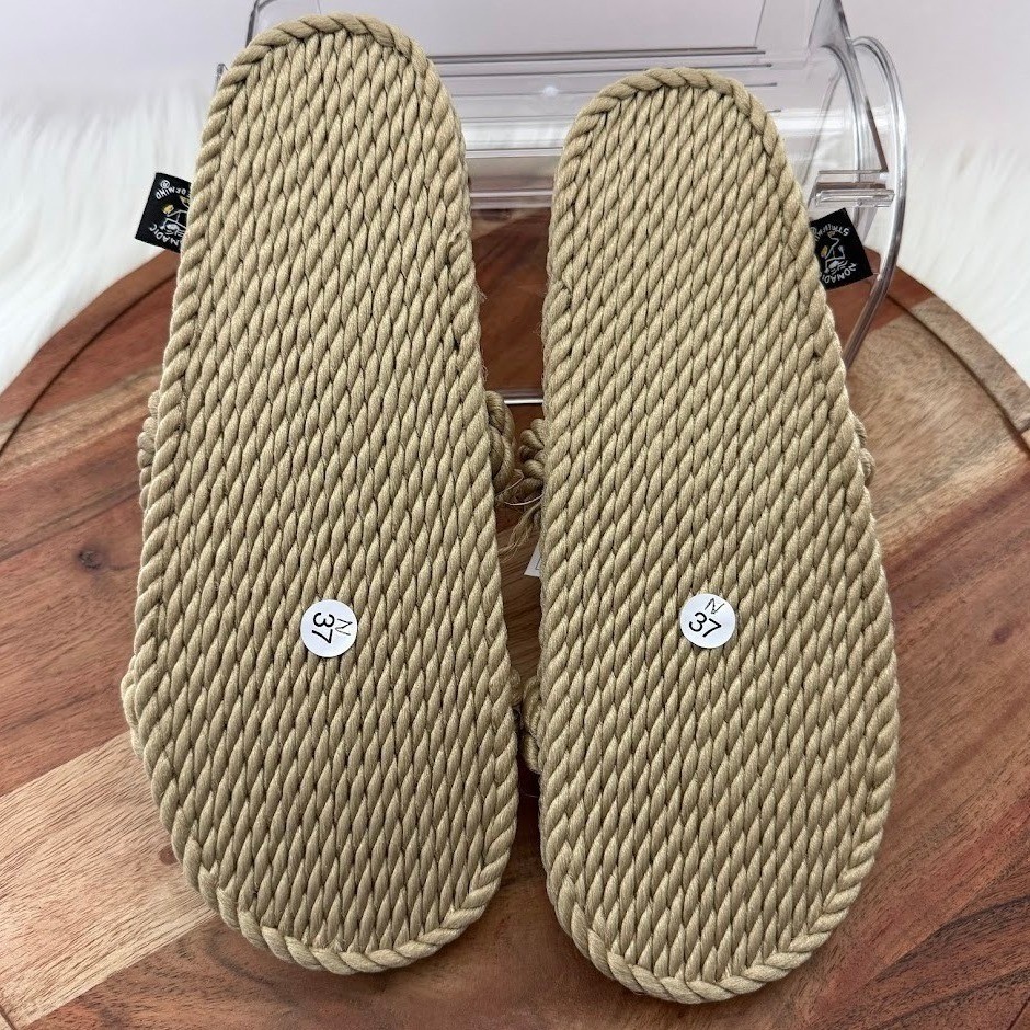 Nomadic State of Mind Womens 7 Sailors Delight Camel Tan Rope Sandals Vegan NEW