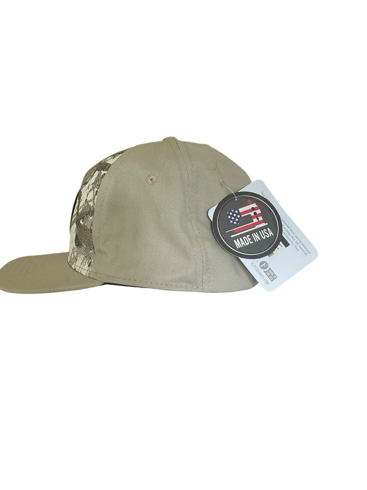 NWT Flipside Hats Eco Ball Cap Rainbow Tree Patch Made USA Snapback Camo Tan OS