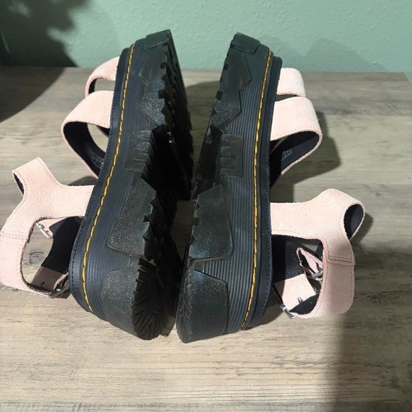 Dr. Martens Pink Suede Chunky Platform Sandals. Size 9