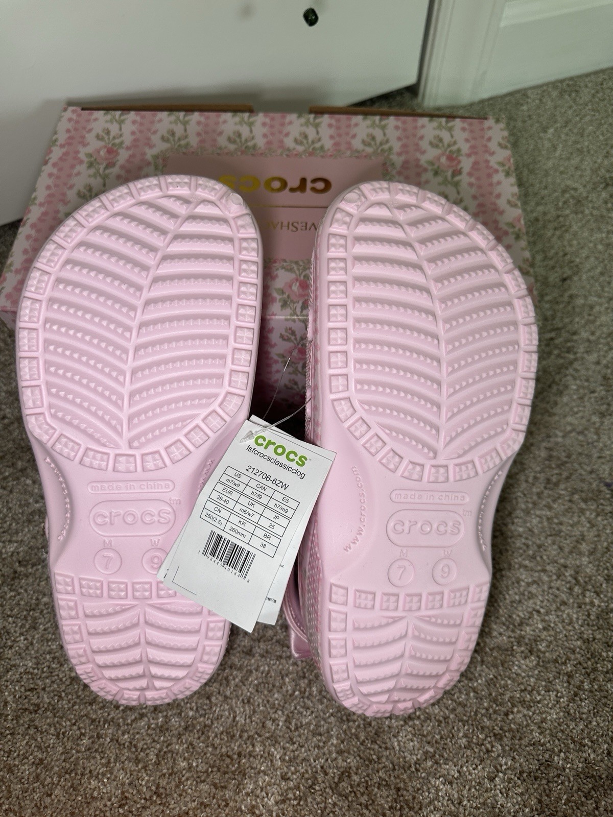 LoveShackFancy x Crocs Pink Classic Clog Women’s Size 9 NWT