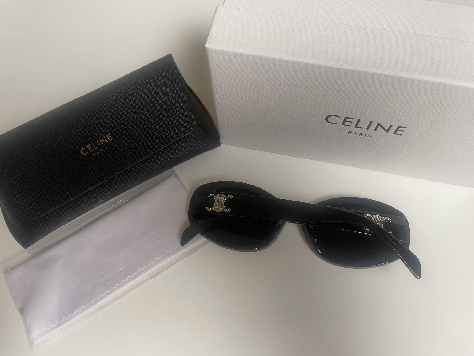 Celine Triomphe CL40194U Black Sunglasses Grey Lenses Excellent Condition