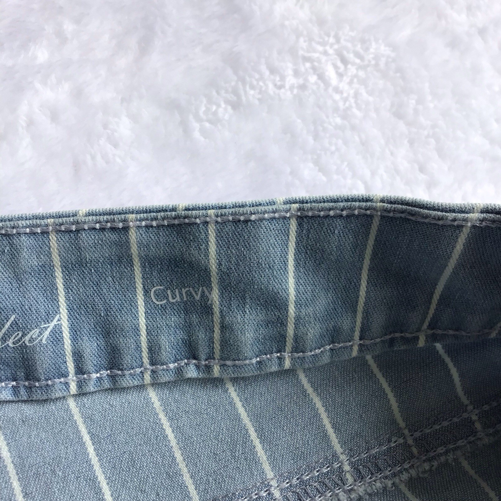 Gloria Vanderbilt Skinny Capri Jeans Womens 18 Mid-Rise Stripe Stretch