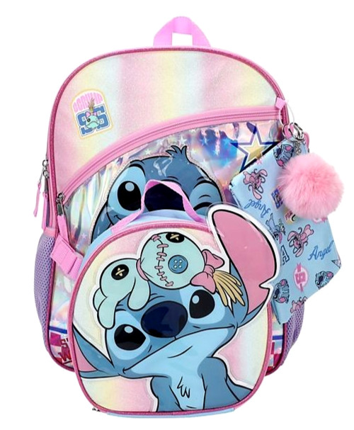 5 Piece Disney Lilo and Stitch Backpack Lunch Box Set Tote Bag lunchbox Scrump