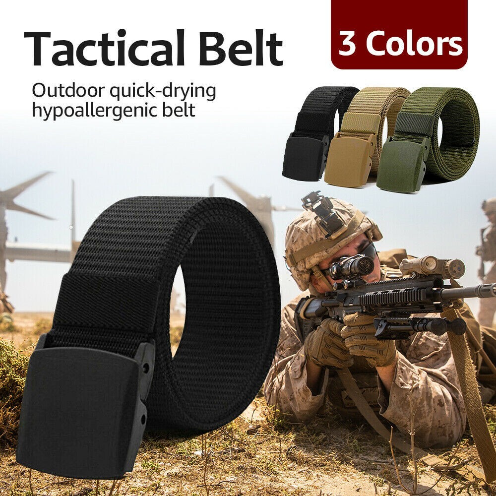 Men’s Casual Military Tactical Belt Army Security Adjustable Quick Release Belt