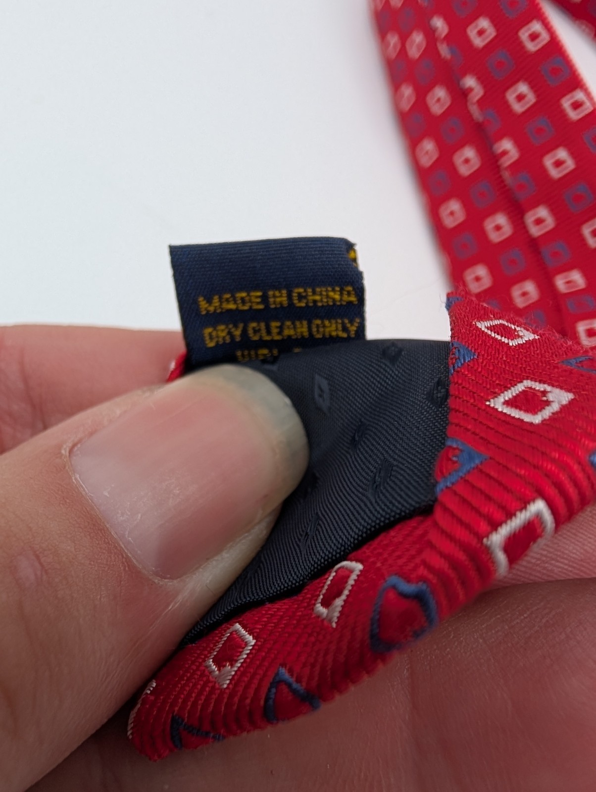 The Cotswold Collection by J.S. Blank Mens Red Geometric Squares Silk Tie