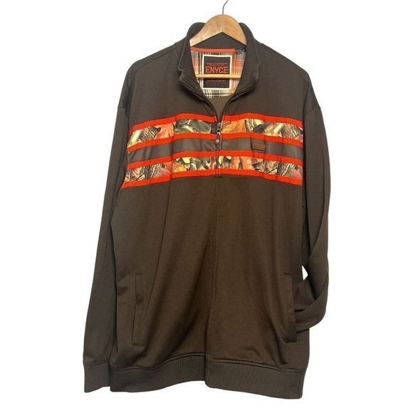 ENYCE Full Zip Track‎ Jacket Hunting & Trapping Division 2XL Brown Camouflage
