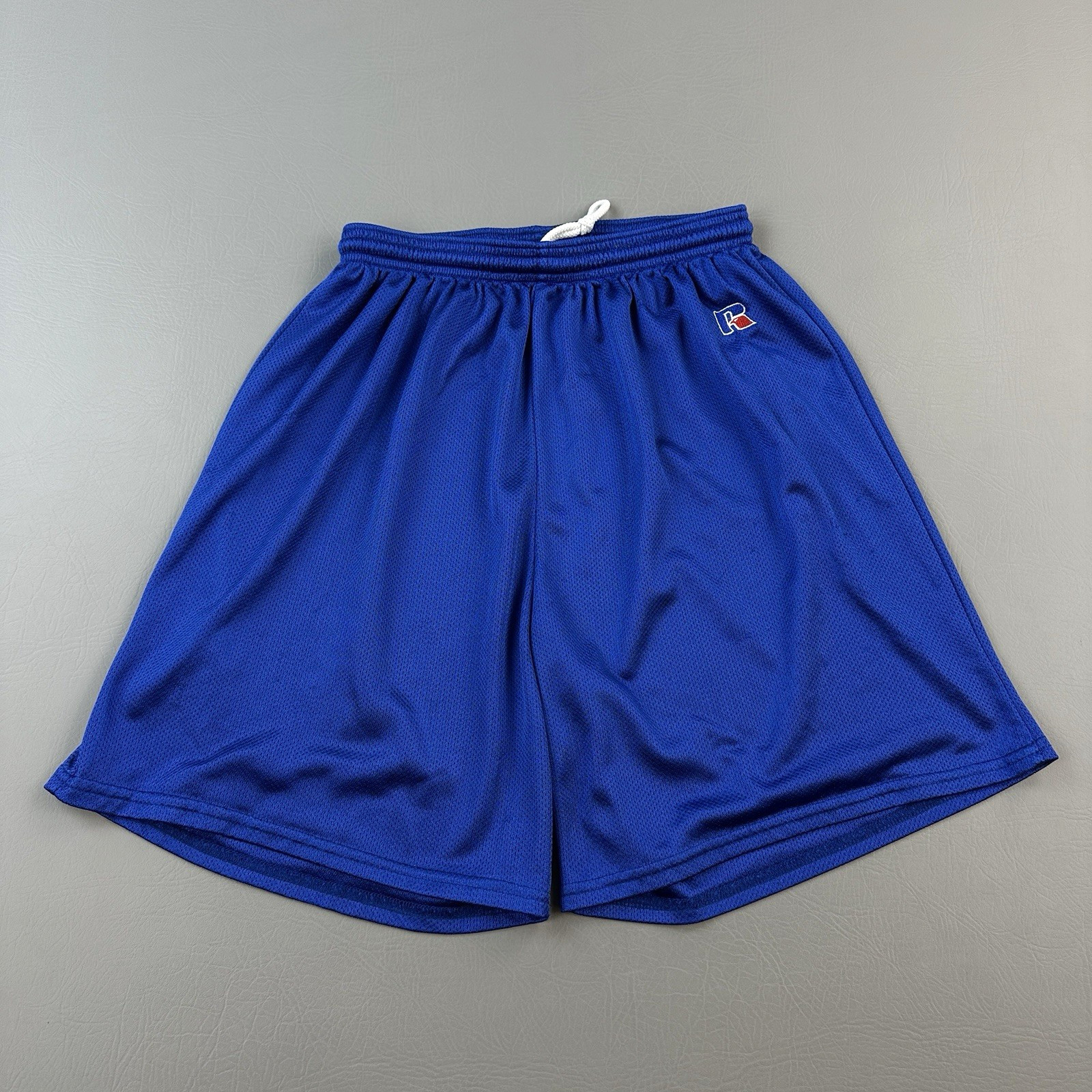 Vintage Russell Atheltic Shorts Mens Medium Blue Mesh Basketball Logo 90s
