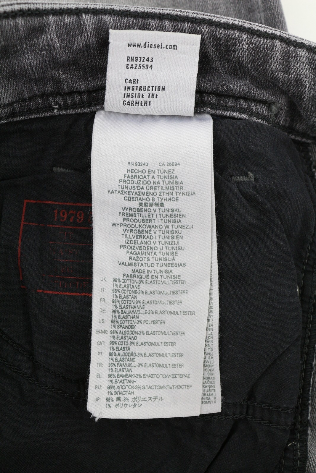 DIESEL 1979 Sleenker 09H70 Men Jeans W32/L32 Skinny Grey Distress Low RRP250 *