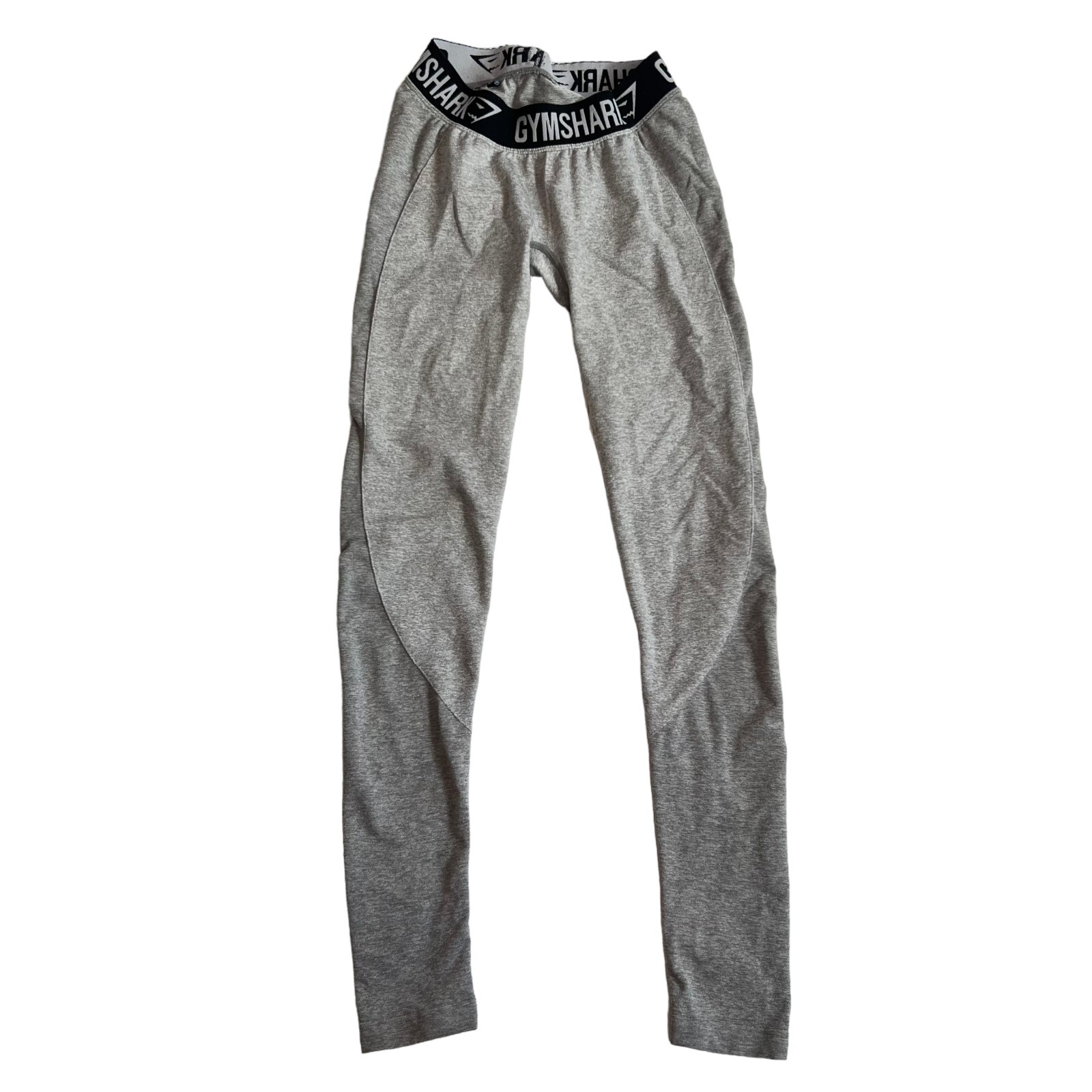 Gymshark leggings XS seamless gray knit logo waistband elastic full length tight