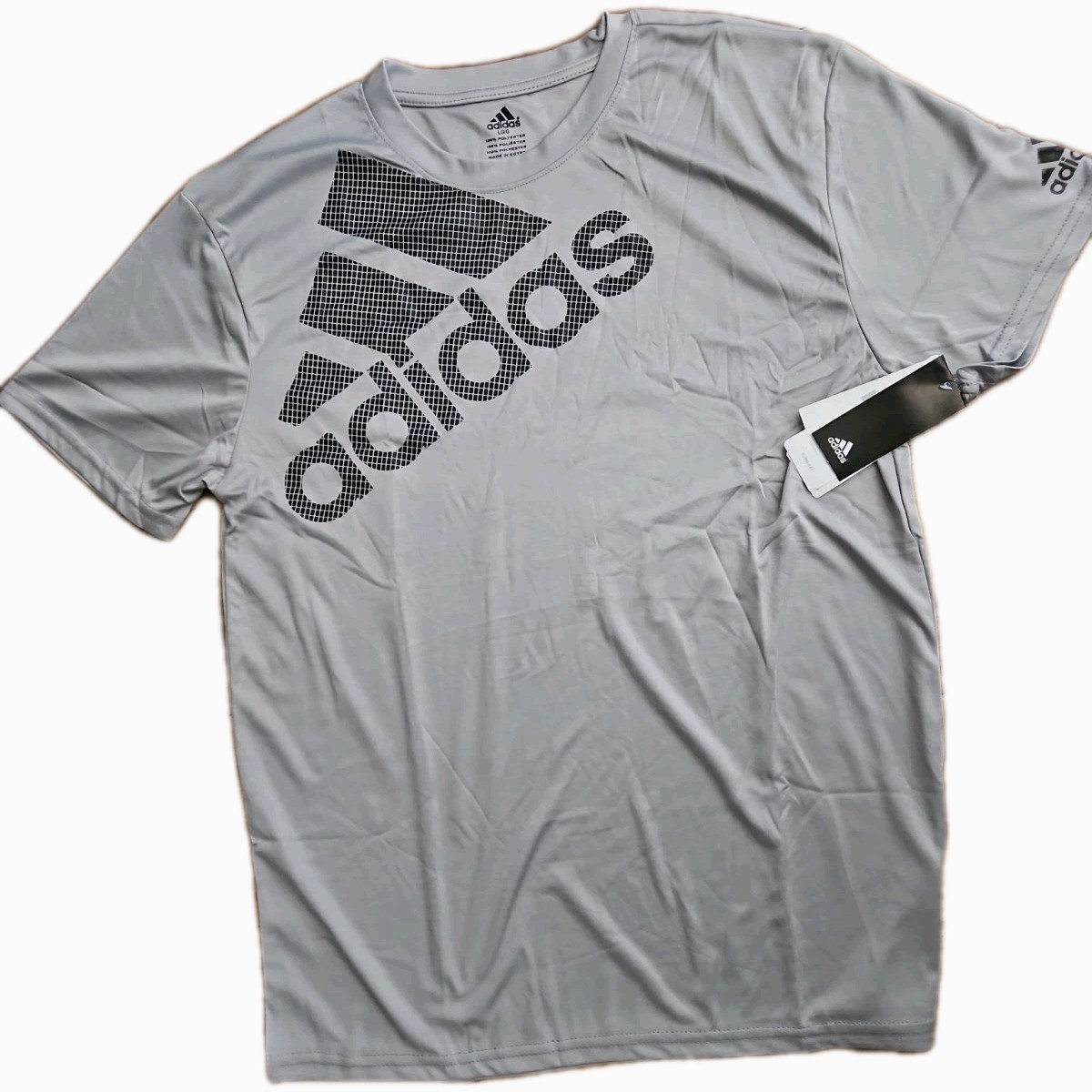 Adidas Men’s T-Shirt 3S Logo Graphic Athletic Short Sleeve Shirt Gray L.