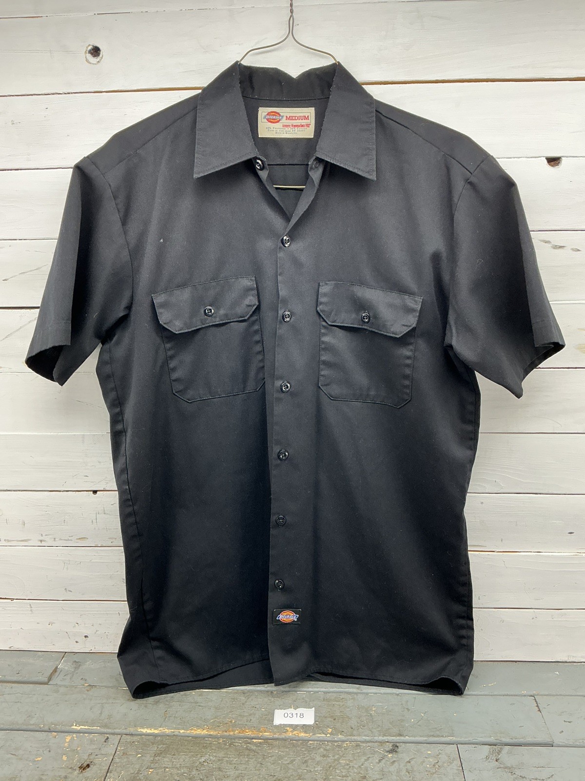 Dickies Work Shirt Men’s Medium Black Short Sleeve Button Up