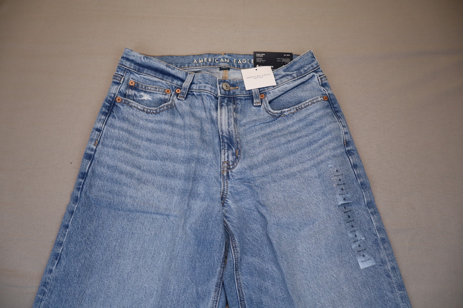 NEW American Eagle Strigid High Rise Stovepipe Women’s Blue Straight Jeans 6