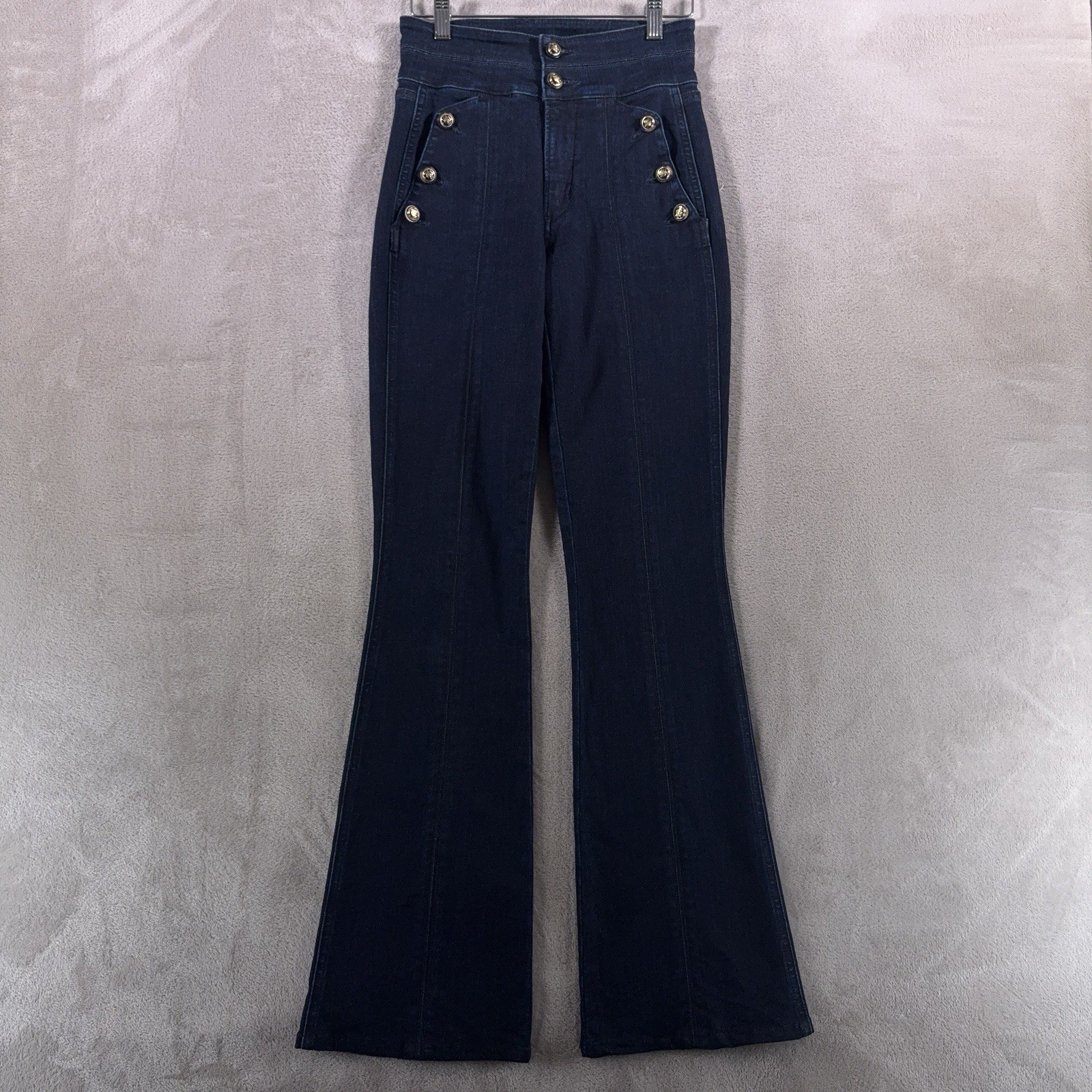 Veronica Beard Beverly Skinny Flare High Rise Jeans Womens 25×32 Blue Stretch