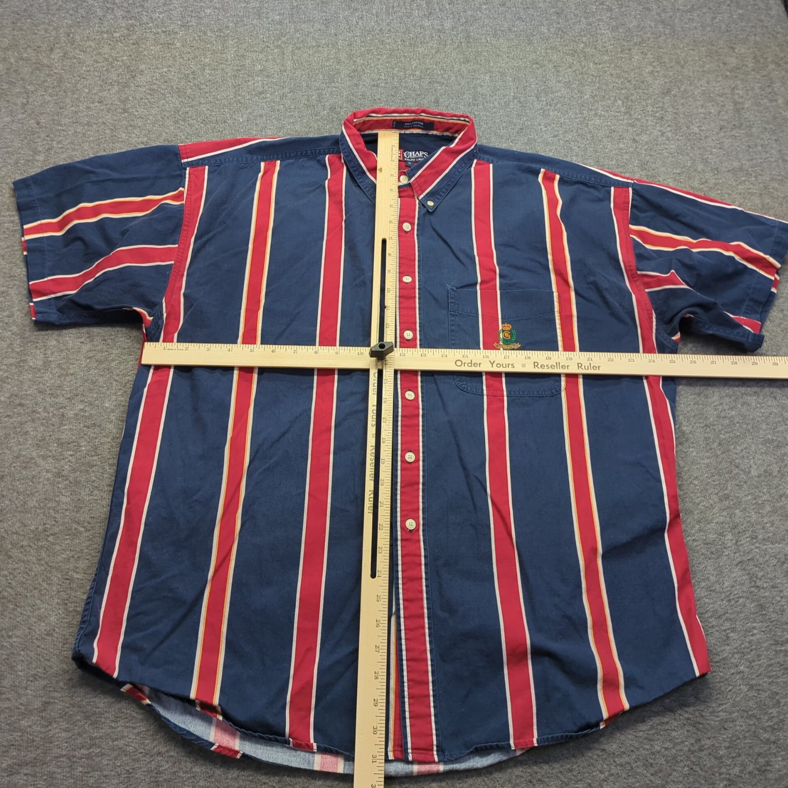 Vintage Chaps Ralph Lauren Shirt Mens XL Striped Colorful 90s Classic Preppy