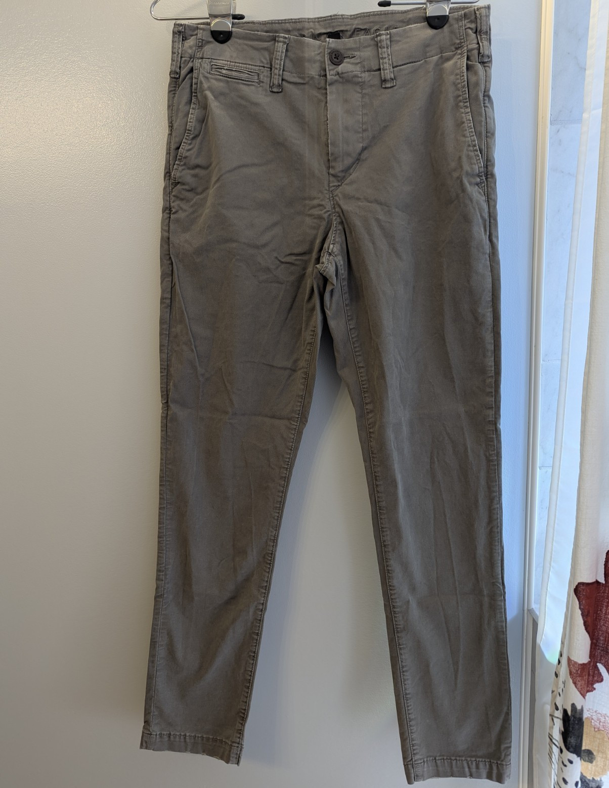 American Eagle Flex Slim Fit Gray Stretch Twill Chino Pants 29×32