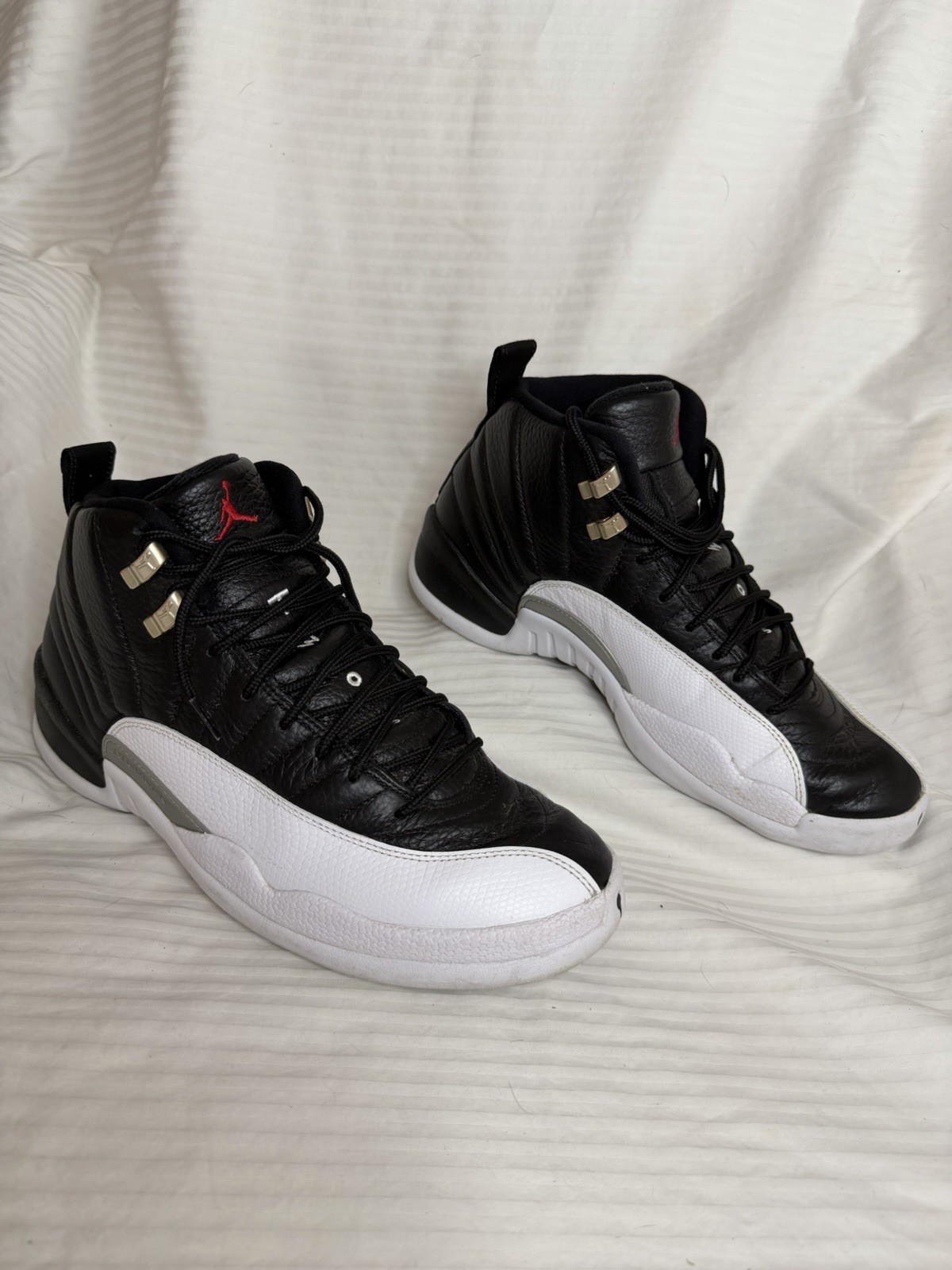 Air Jordan 12 Retro Mens Black/White Basketball Shoes Size 10 Men’s CT8013-006