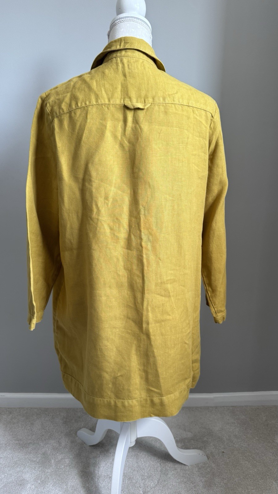 SEASALT ‘SHALLOW LAYERS TUNIC’ MUSTARD 100% QUALITY FEEL LINEN SIZE 12, POCKETS