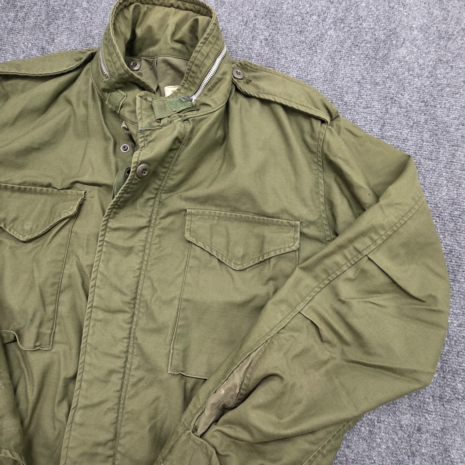 OG-107 Vtg 60s M65 Field Jacket Vietnam Era Army Coat Men Green – SHORT LARGE