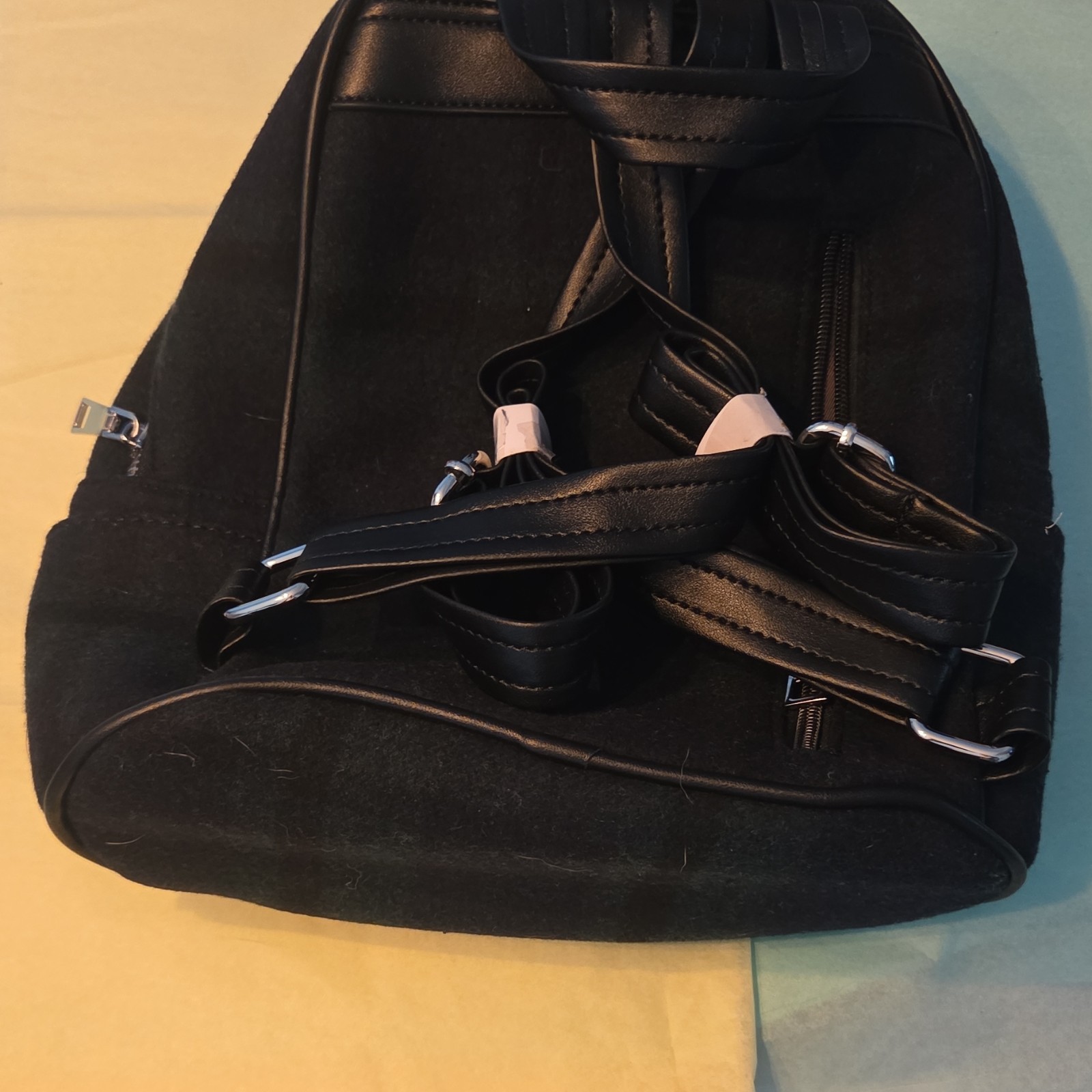 Strathurie Scotland Black Backpack Purse Zip Front Pocket Adjustable