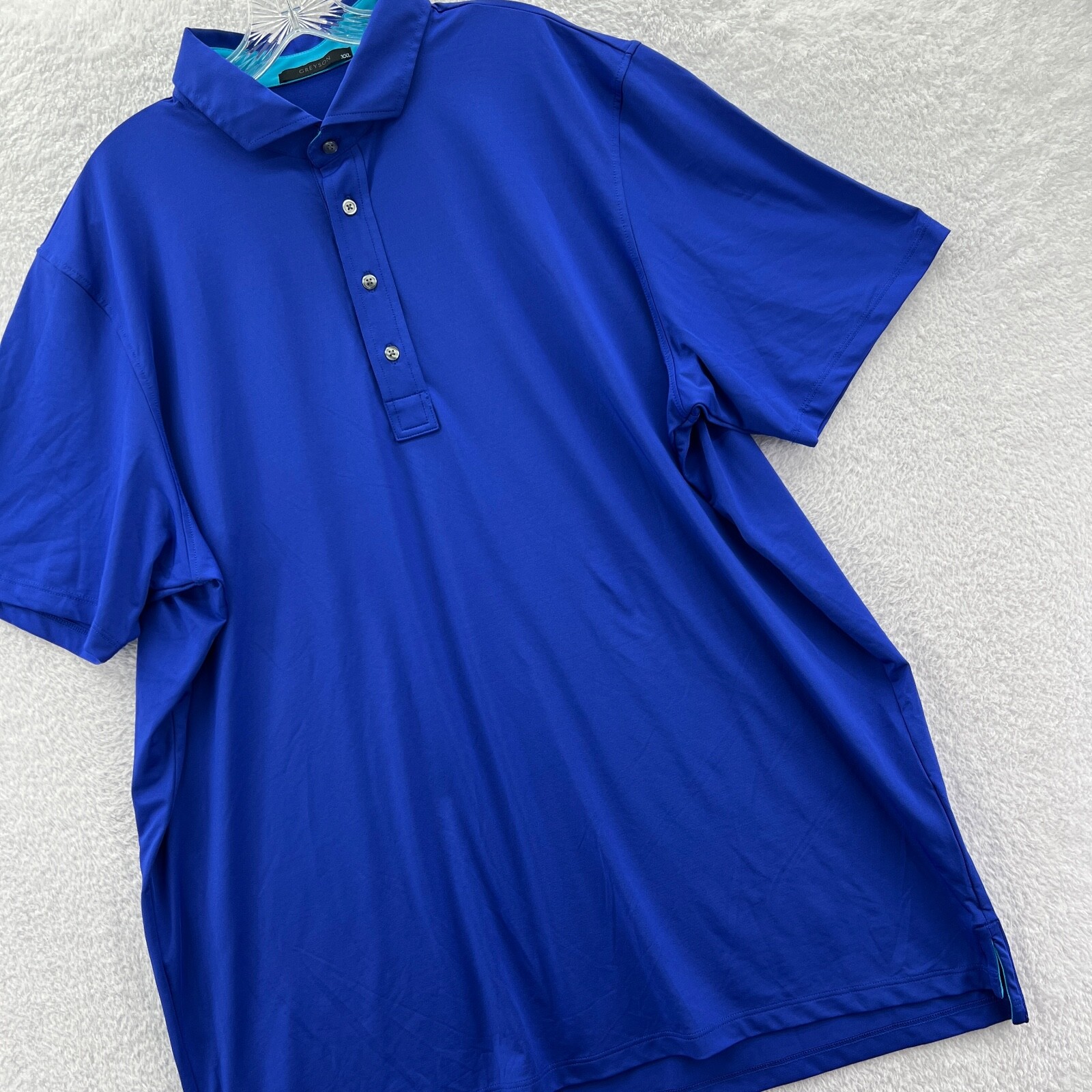 Greyson Polo Shirt Mens 2XL Relaxed Blue Collared Golf Rugby Sport Top C71