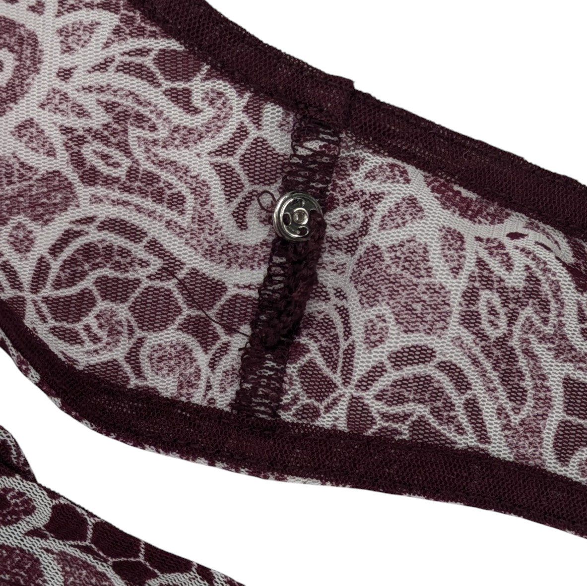 Boho Asymmetrical Tank Top M Sheer Burgundy Flowy Whimsigoth Dark Romance Layer