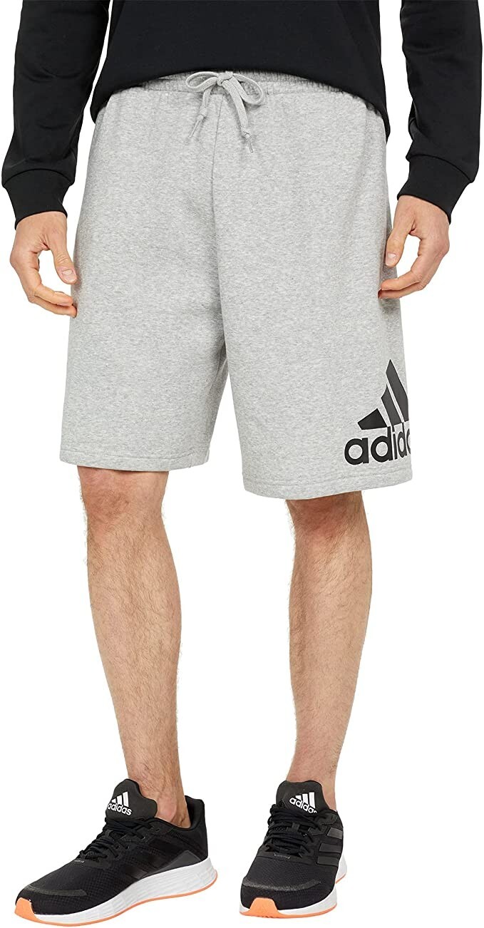 adidas Big Logo Fleece Shorts Medium Grey Heather/Black/Black 2XL