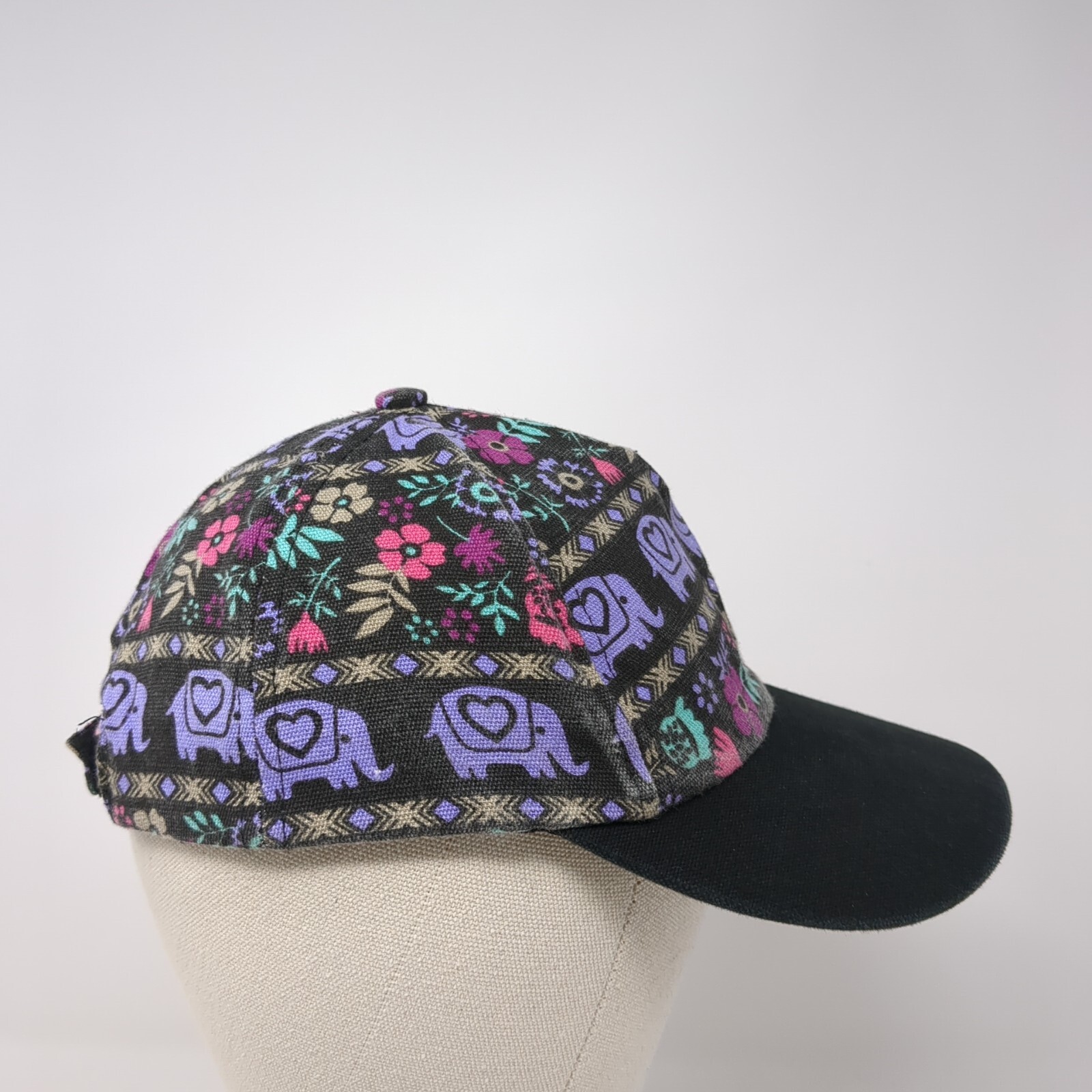 Unbranded Strapback Hat Multicolor One Size Adjustable Bohemian Floral 6 Panel