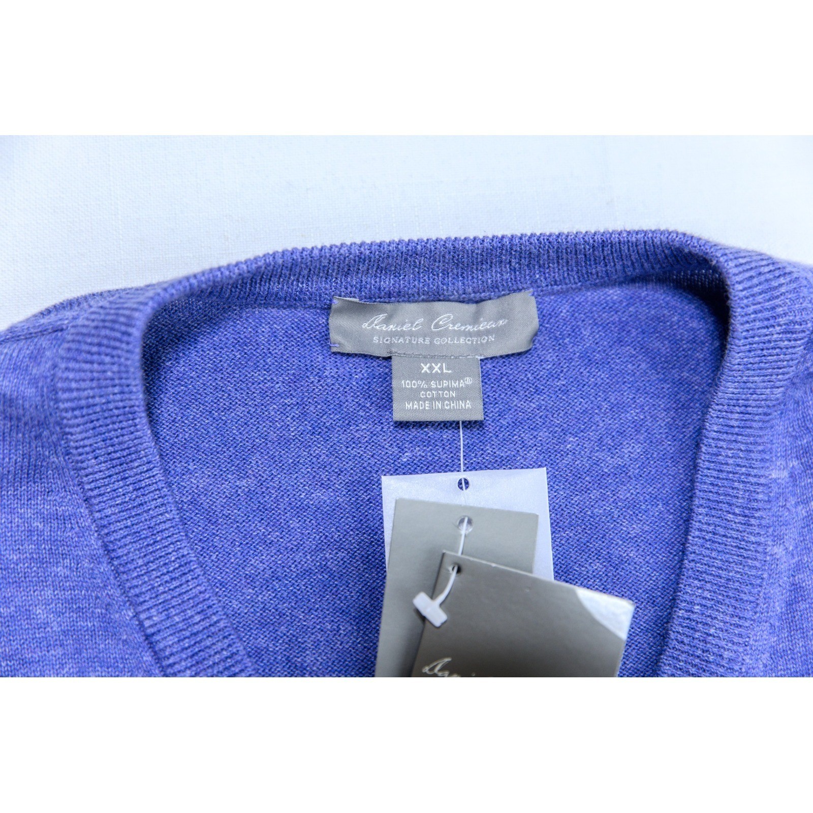 Daniel Cremieux Signature Supima Cotton V-Neck Sweater Vest Purple XXL