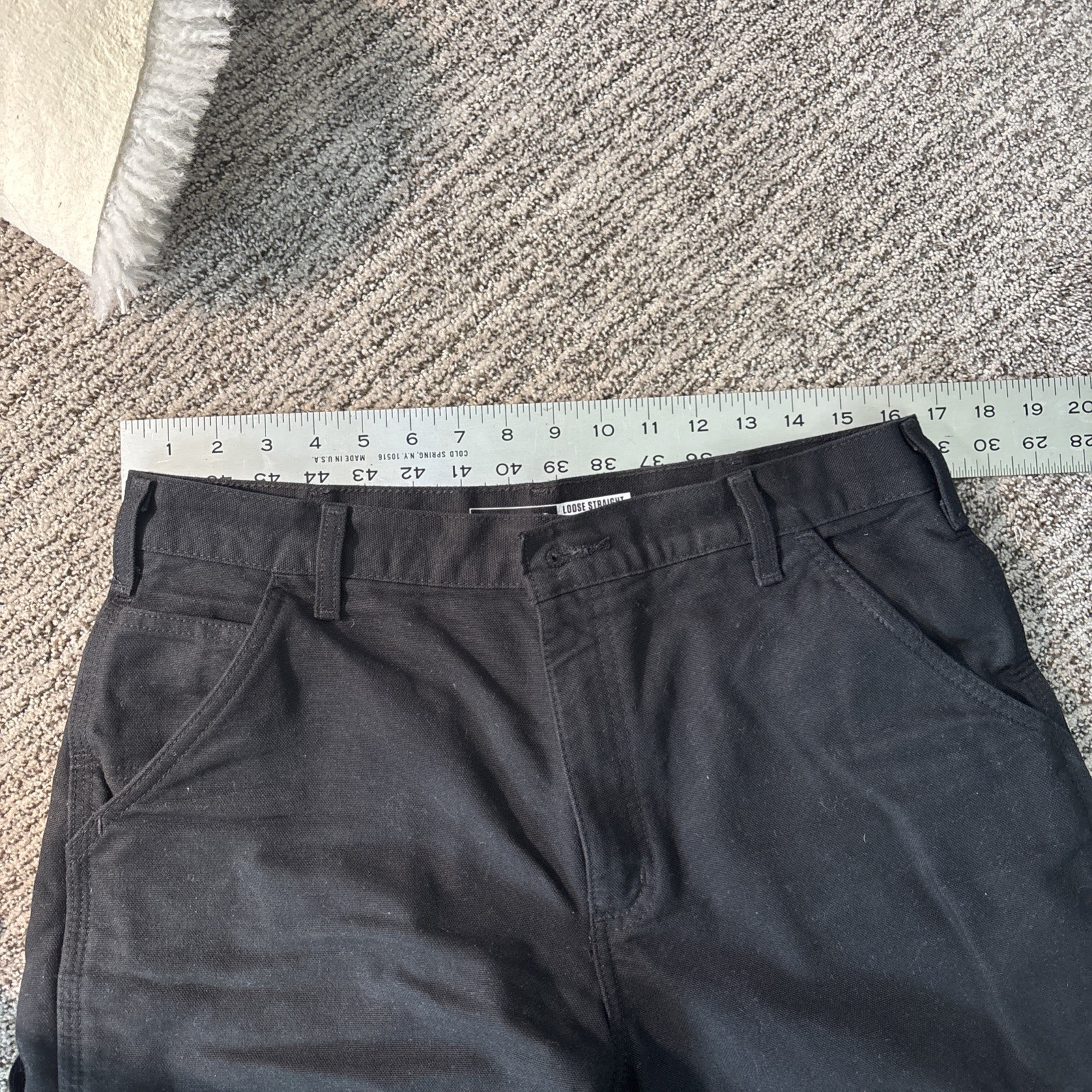 Men’s Carhartt Fleece Lined Double-Knee Pants Black 33×30