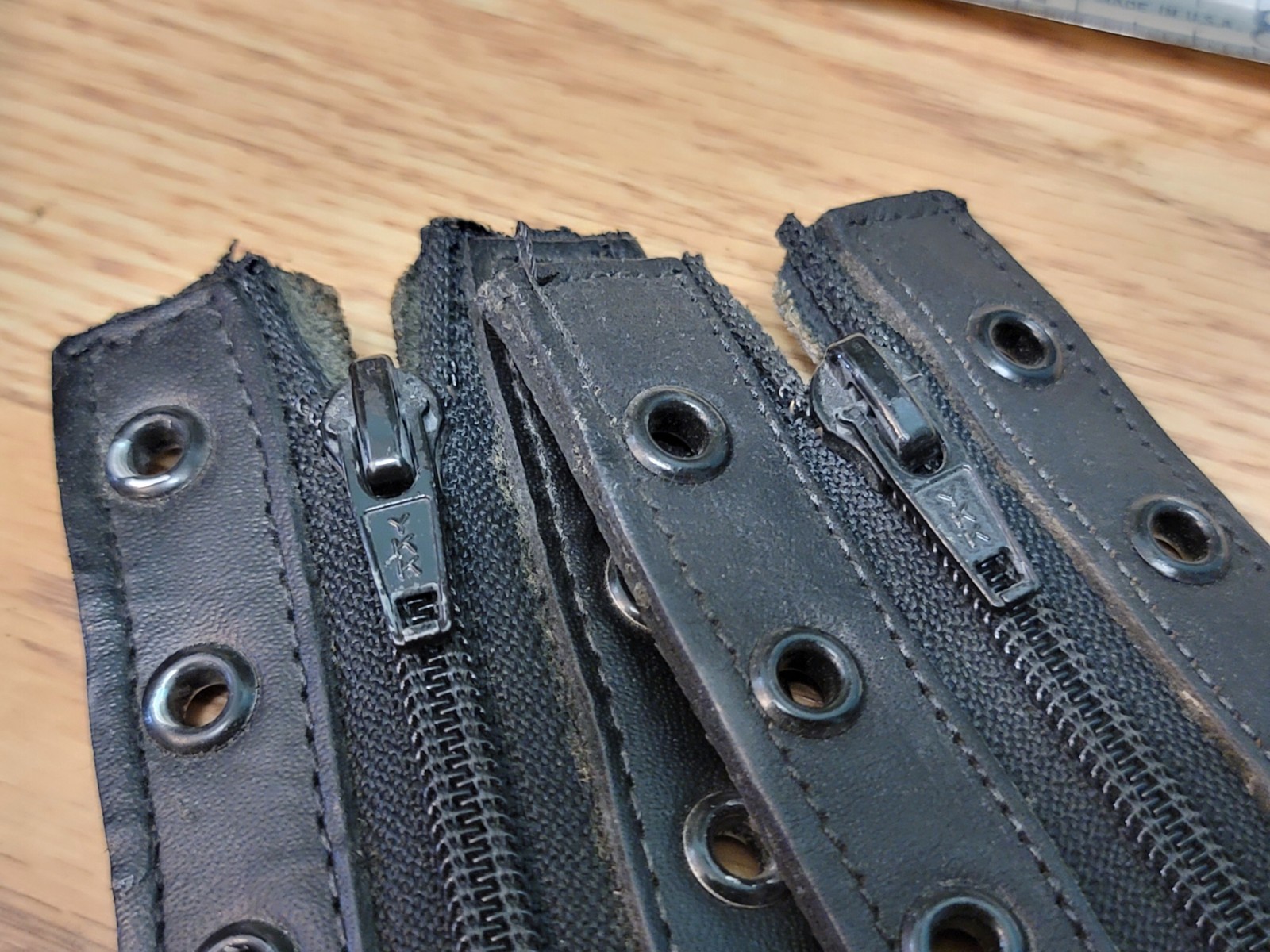2 Pair Vintage Zip-It Black Leather 9 & 10 Eyelet Boot Zipper Lace-In Inserts