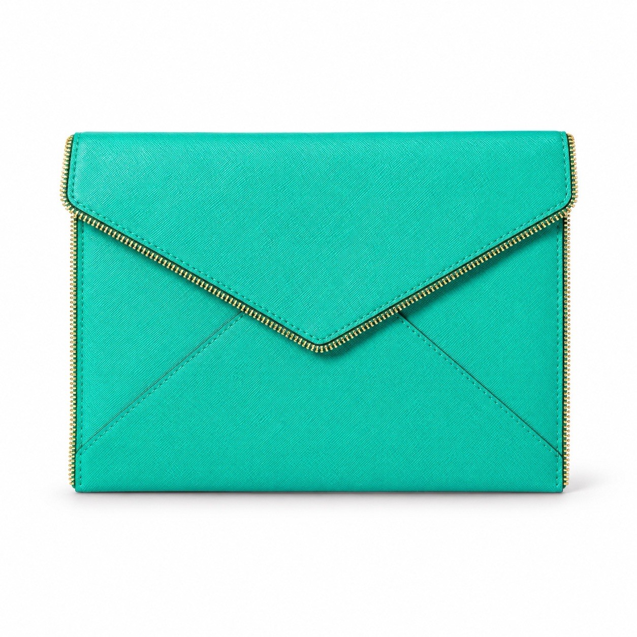 Rebecca Minkoff Turquoise Envelope Clutch Wallet Zip Pouch NWOT Large