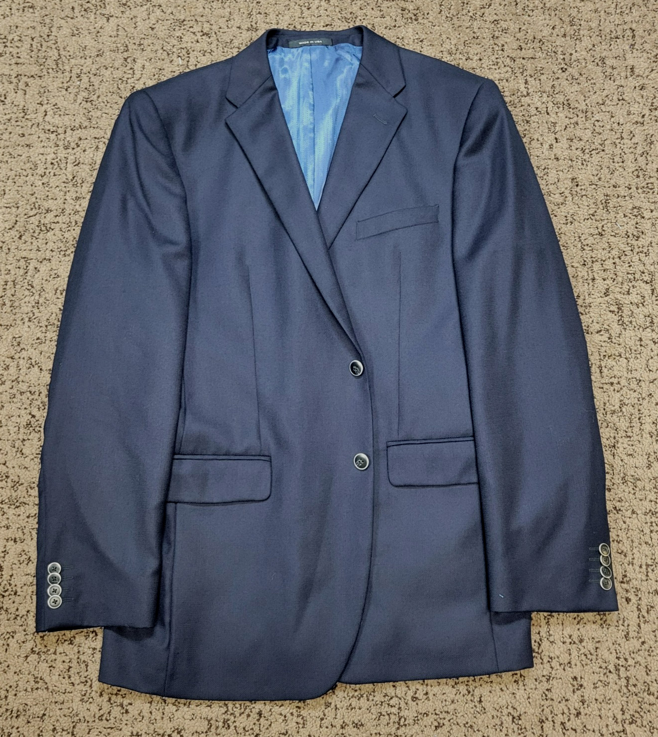 LORO PIANA Blazer 100% WOOL Hopsack SAKS 5TH AVE Men’s 42 L Navy Blue USA MADE