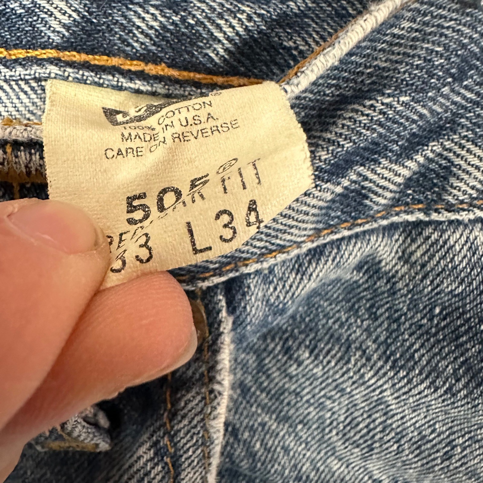 Levi Strauss 505 Jeans Mens W33 L34 Light Wash Straight Fit Denim Pants