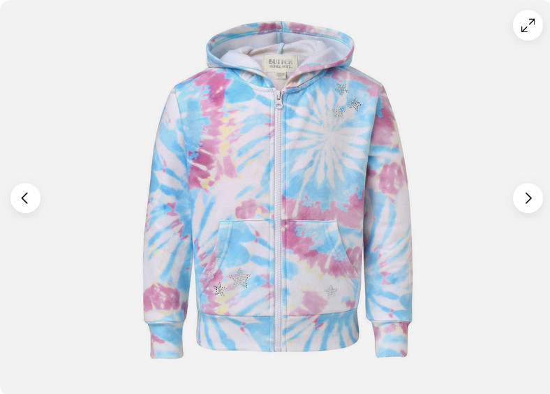 Butter GIRLS Super Soft 2-piece Set (Pink & Blue Tie Dye XS 5/6)NWT