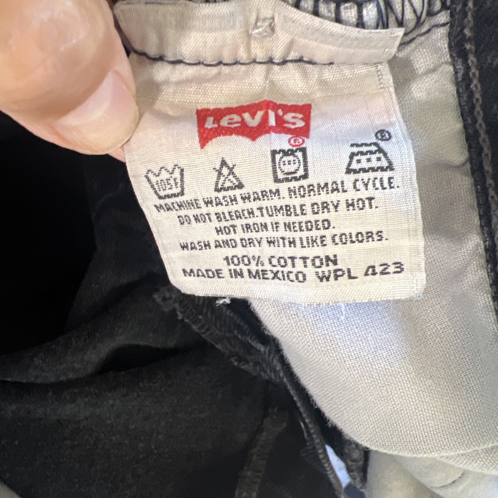 Vintage Levis 501 Black Demin Jeans 32×30 (30×28) Button Fly 90s